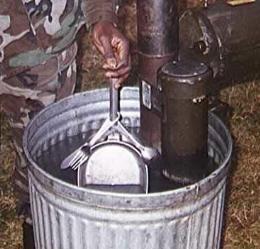 A closeup of a mess kit